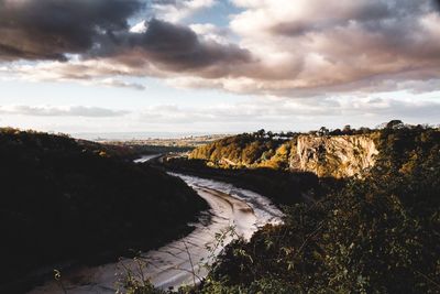 View of landscape against cloudy sky