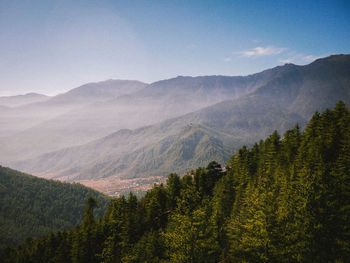 Scenic view of mountain range against sky