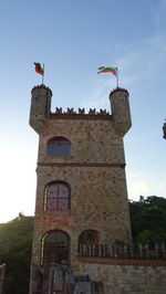 Low angle view of built structure against sky