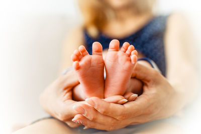 Close-up of woman hand