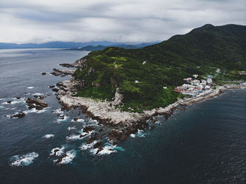 A beautiful coast of shape caught by drone, taiwan