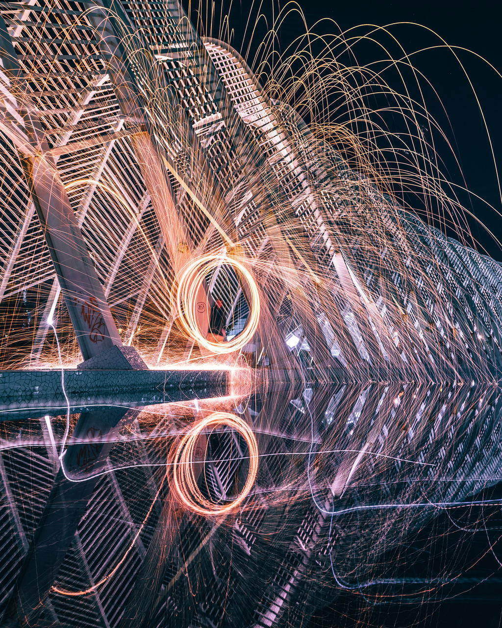 LIGHT PAINTING OF FIREWORK DISPLAY