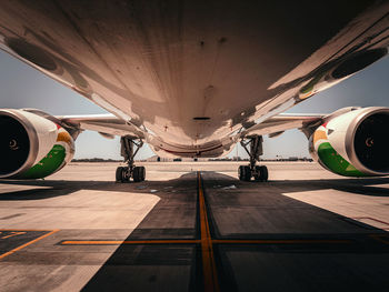 Airplane on airport runway