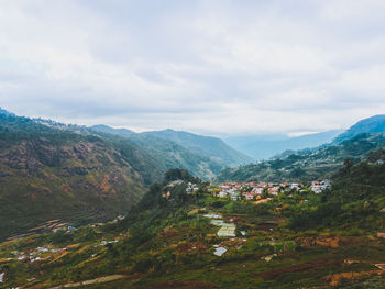 Scenic view of mountains against sky