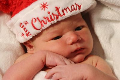 Close-up portrait of baby sleeping