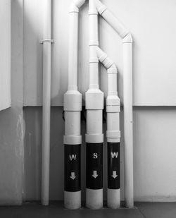 Close-up of pipes against wall