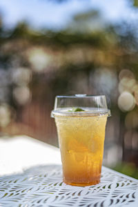 Close-up of drink on table