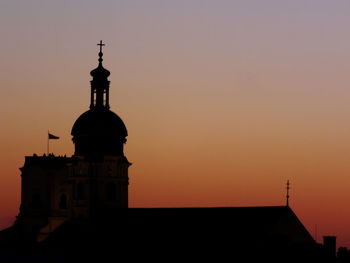 High section of church at sunset