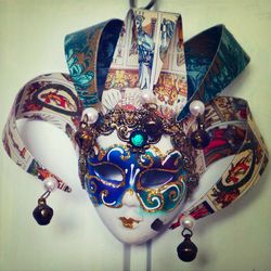 Close-up of objects on wall