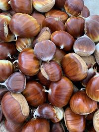 Full frame shot of sweet chestnuts 