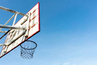 Backboard of bassketball game.