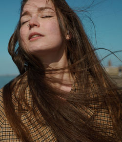 Close-up portrait of woman