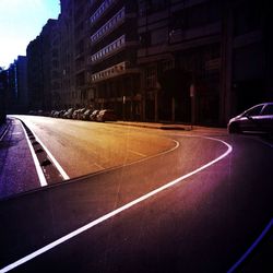 Empty road in city