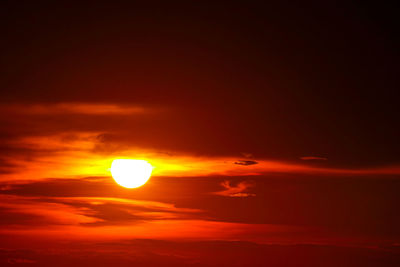 Scenic view of dramatic sky during sunset