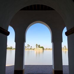 Reflection of buildings in lake