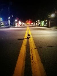 Illuminated street light at night