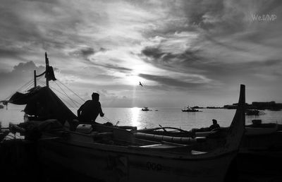 Scenic view of sea at sunset