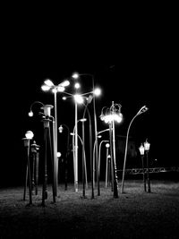 Illuminated lamps at night