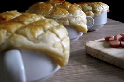 Close-up of breakfast on table