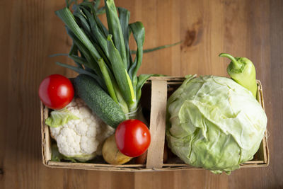 Close-up of fruits and vegetables on table