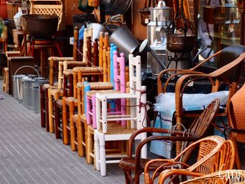 Variety of furniture for sale at market