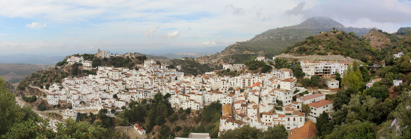 Panoramic shot of townscape against sky