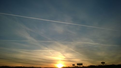 Low angle view of sky at sunset