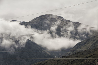 Low angle view of mountains against sky