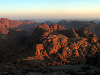 View of rock formations at mount sinai