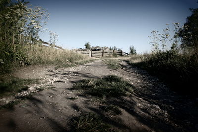 Scenic view of landscape against clear sky