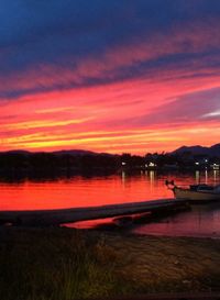 Scenic view of sea during sunset