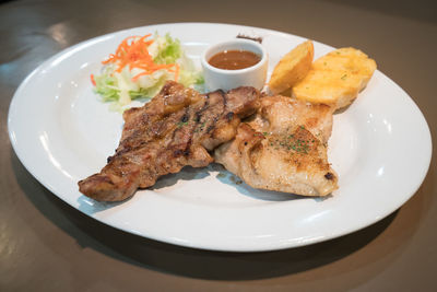 Close-up of served food