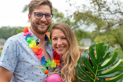 Portrait of smiling young couple