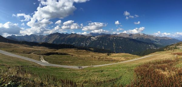 Scenic view of mountains against sky