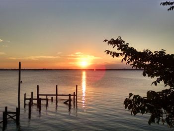 Scenic view of sea at sunset