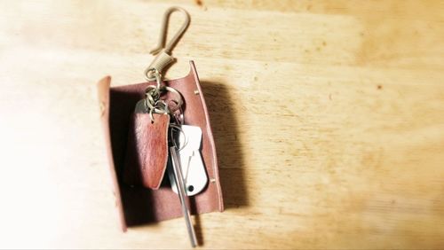 Close-up of key on table