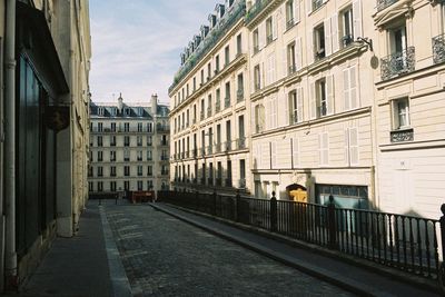Railroad tracks in city