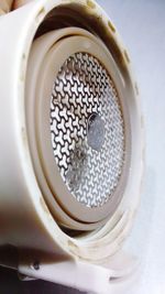 High angle view of coffee cup on table