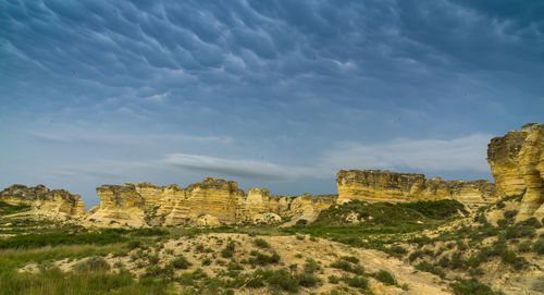 Rock formations against sky