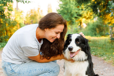 Young woman with dog