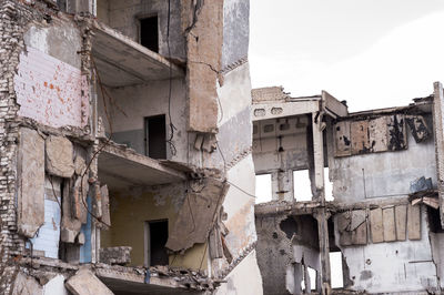 Low angle view of abandoned buildings