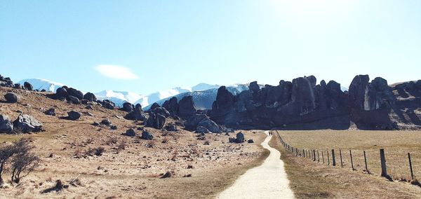 Panoramic view of landscape against clear sky