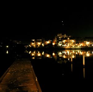 Illuminated city at night