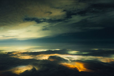 Low angle view of clouds in sky during sunset