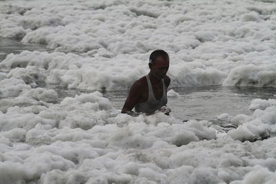 Full length of man in sea