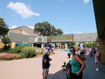 People in park against sky