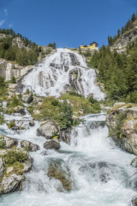 The very high and beautiful waterfall of the toce in the formazza valley