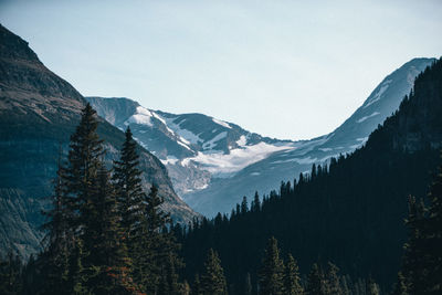 Scenic view of mountains against clear sky