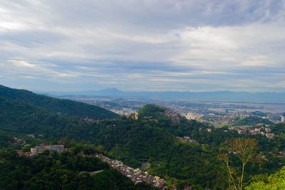 High angle view of townscape against sky