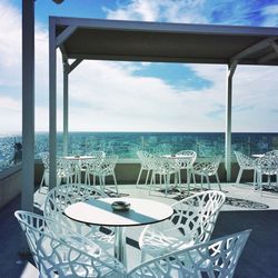 View of sea against cloudy sky